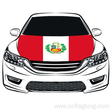 Peru Flag Car Hood flag 100% Elastic Fabrics 100*150cm